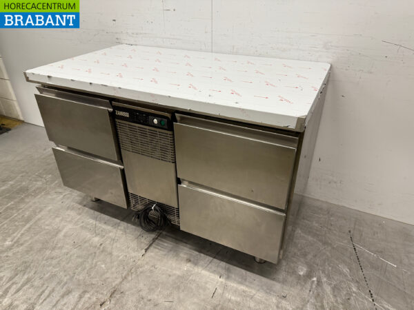 Stainless steel Zanussi Refrigerated Workbench 4 Drawers 127.5 cm 230v Catering - Image 2