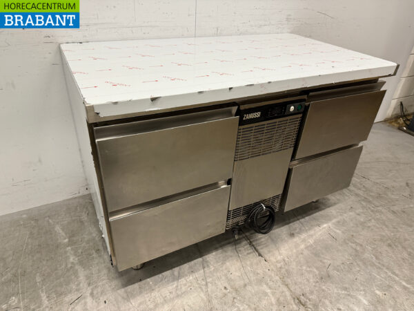 Stainless steel Zanussi Refrigerated Workbench 4 Drawers 127.5 cm 230v Catering - Image 3