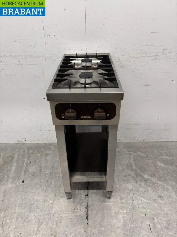 Stainless steel Atag 2 burner stove 35 cm GAS Horeca