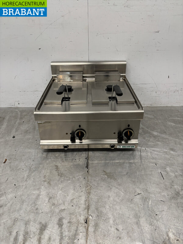 Stainless steel Giga Double Fryer 2 x 6 liters 400V Catering