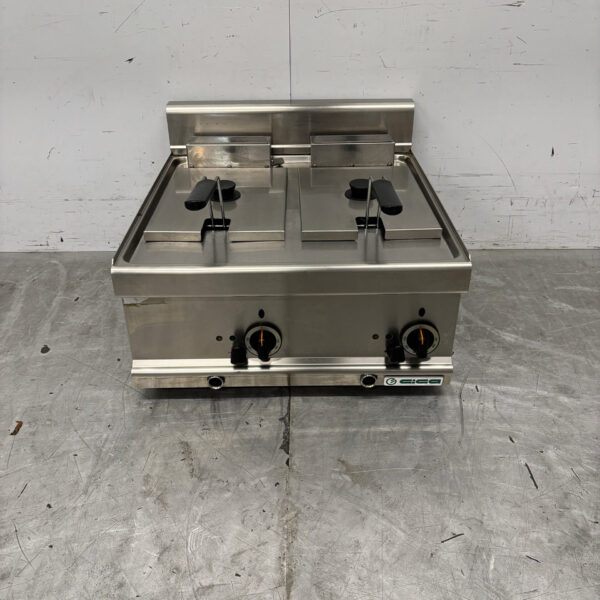 Stainless steel Giga Double Fryer 2 x 6 liters 400V Catering