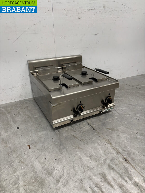 Stainless steel Giga Double Fryer 2 x 6 liters 400V Catering - Image 2
