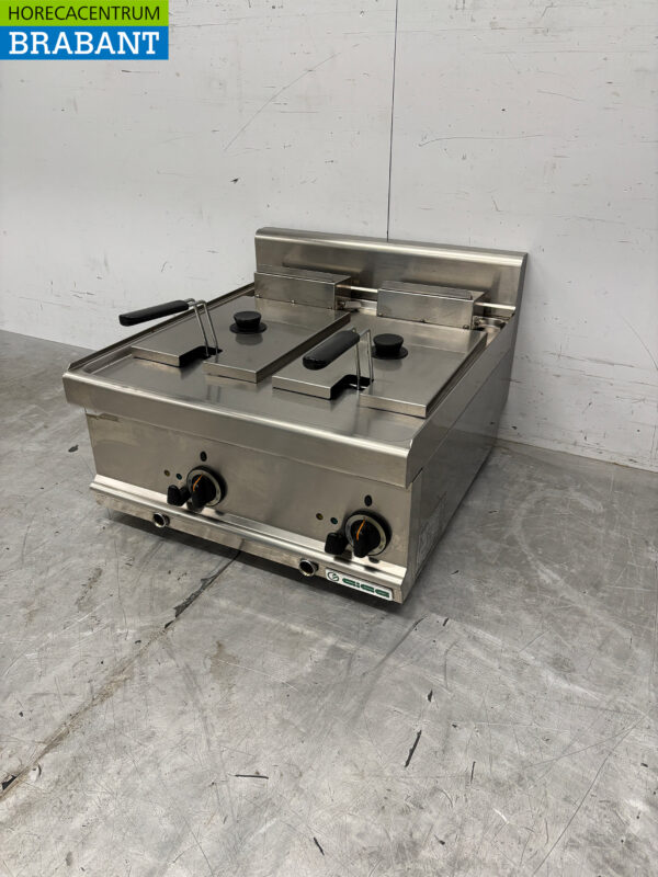 Stainless steel Giga Double Fryer 2 x 6 liters 400V Catering - Image 3