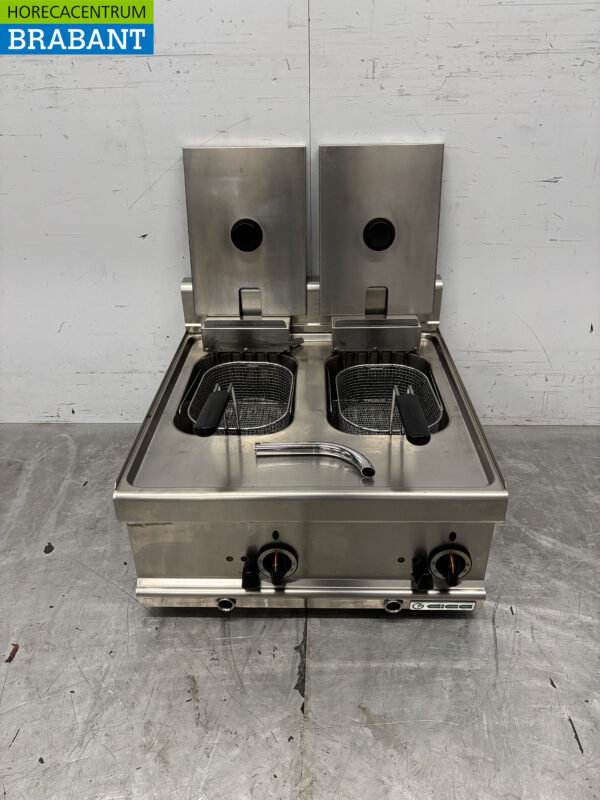 Stainless steel Giga Double Fryer 2 x 6 liters 400V Catering - Image 5