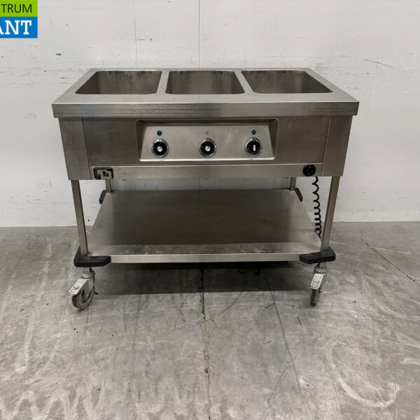 Stainless steel Blanco Mobile Bain Marie 3 x 1/1 GN 230V Horeca
