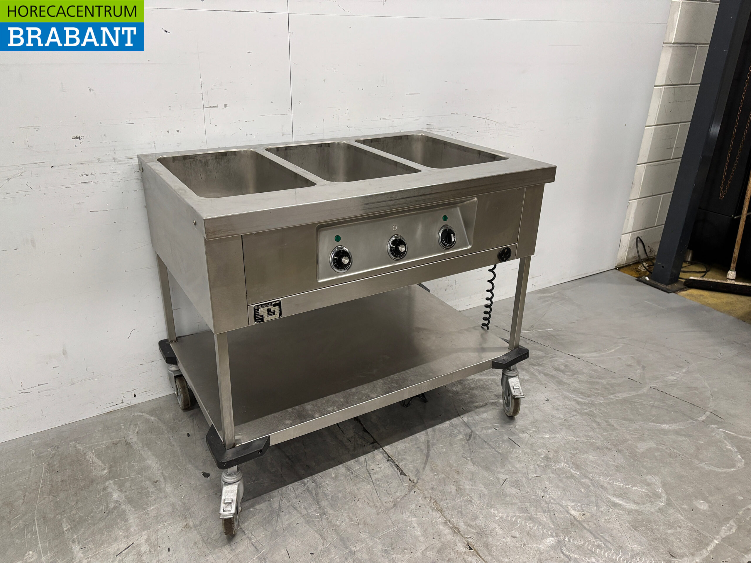 Stainless steel Blanco Mobile Bain Marie 3 x 1/1 GN 230V Horeca - Image 2