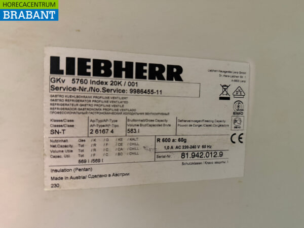 Stainless steel Liebherr Refrigerator 583 liters 230V Catering - Image 5