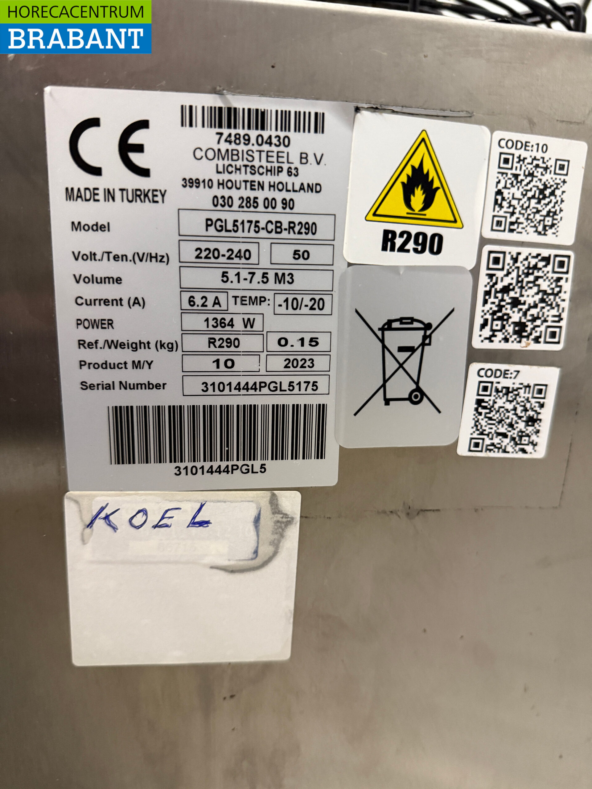 Stainless steel Combisteel Refrigeration Unit Refrigerator Insert Monoblock Wall Unit 10 m3 230V Horeca - Image 5