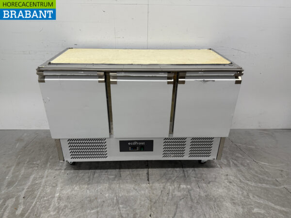 Stainless steel Refrigerated Workbench 3 Doors 137 cm 230V Catering