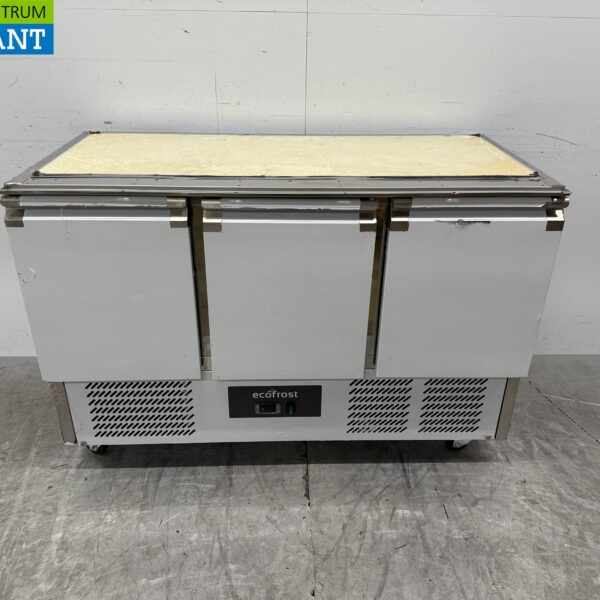 Stainless steel Refrigerated Workbench 3 Doors 137 cm 230V Catering