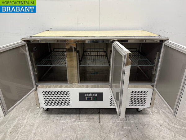 Stainless steel Refrigerated Workbench 3 Doors 137 cm 230V Catering - Image 4