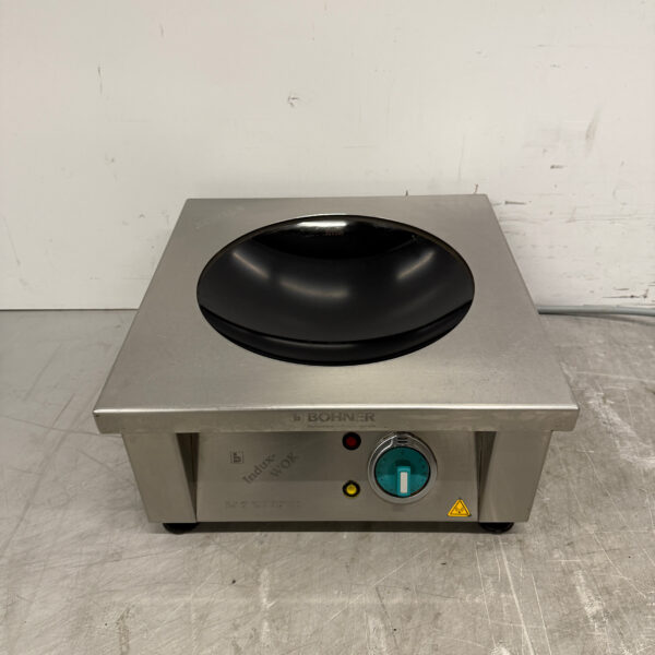 Stainless steel Bohner Induction Wok Wok plate with wok pan 5 kW 400V Horeca
