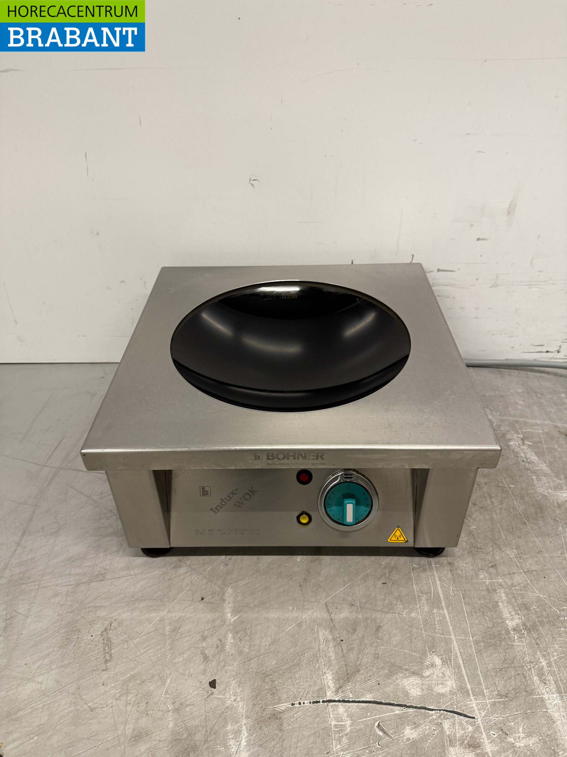 Stainless steel Bohner Induction Wok Wok plate with wok pan 5 kW 400V Horeca