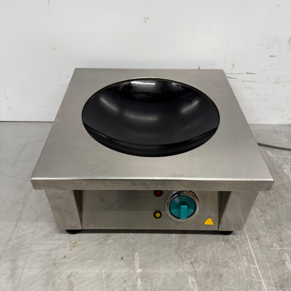 Stainless steel Bohner Induction Wok Wok plate with wok pan 5 kW 400V Horeca