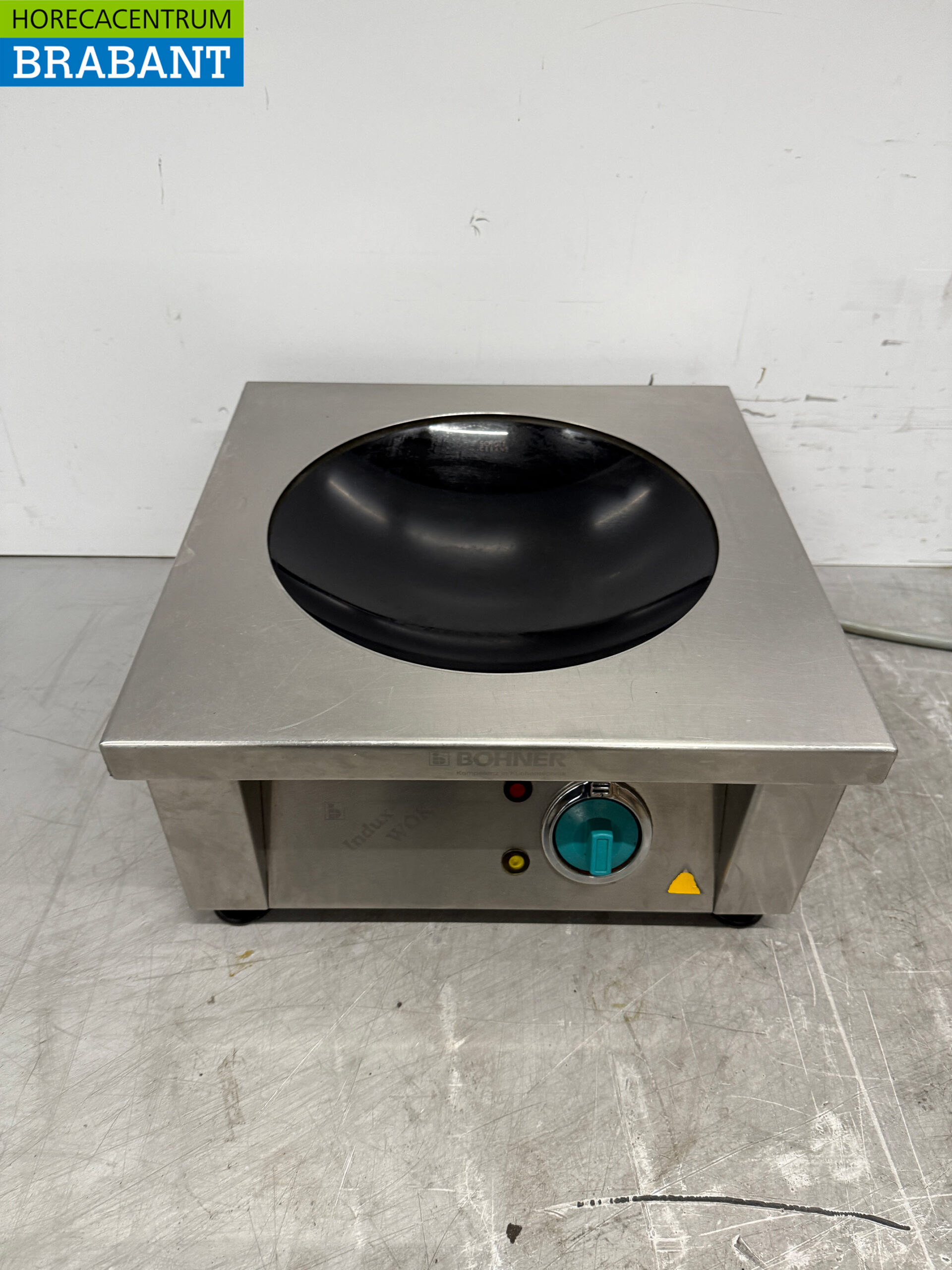 Stainless steel Bohner Induction Wok Wok plate with wok pan 5 kW 400V Horeca