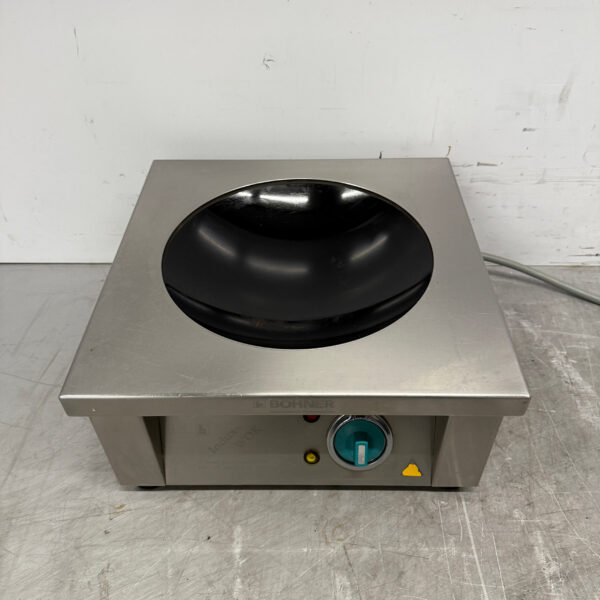 Stainless steel Bohner Induction Wok Wok plate with wok pan 5 kW 400V Horeca