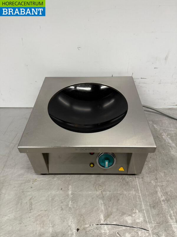 Stainless steel Bohner Induction Wok Wok plate with wok pan 5 kW 400V Horeca