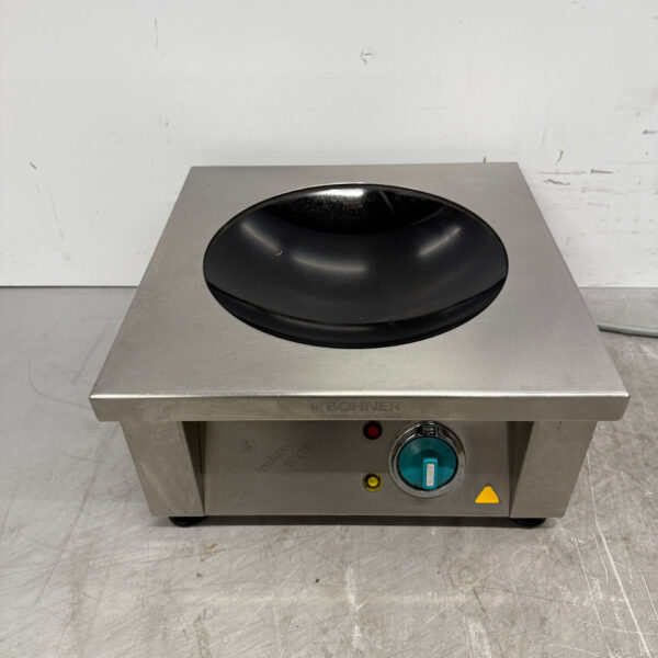 Stainless steel Bohner Induction Wok Wok plate with wok pan 5 kW 400V Horeca