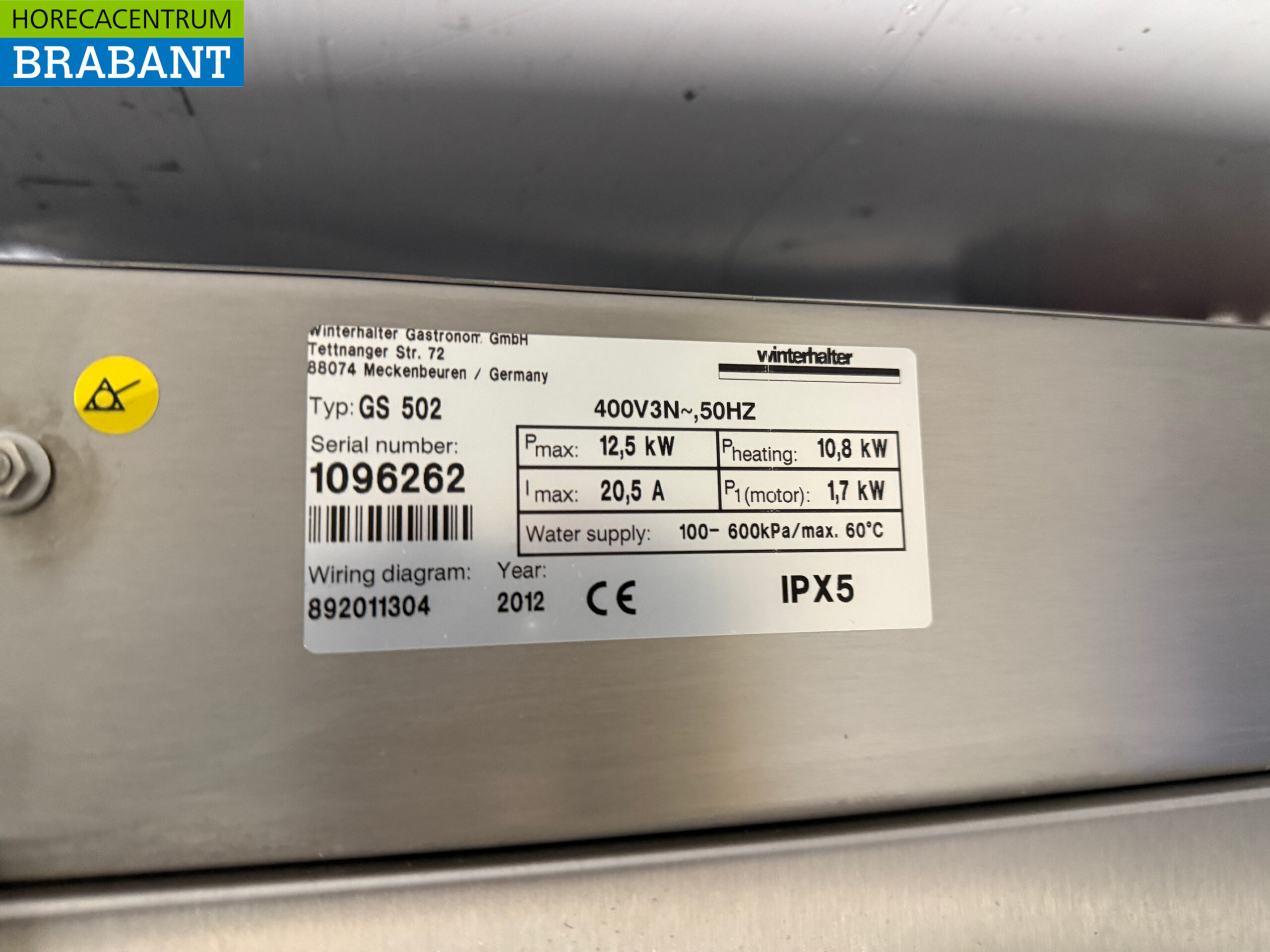 Stainless steel Winterhalter Pass-through dishwasher with drain pump and soap pump 400V Horeca - Image 8