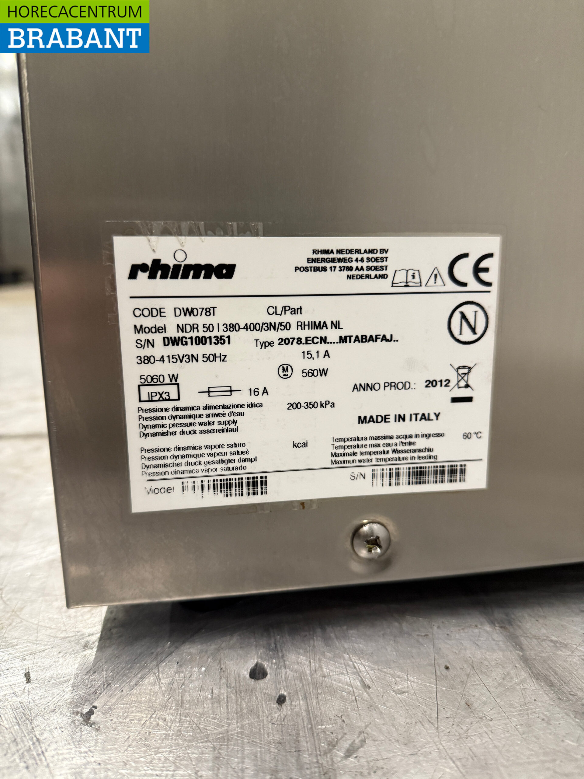 Stainless steel Rhima NDR 50 I Dishwasher 400V Catering - Image 6