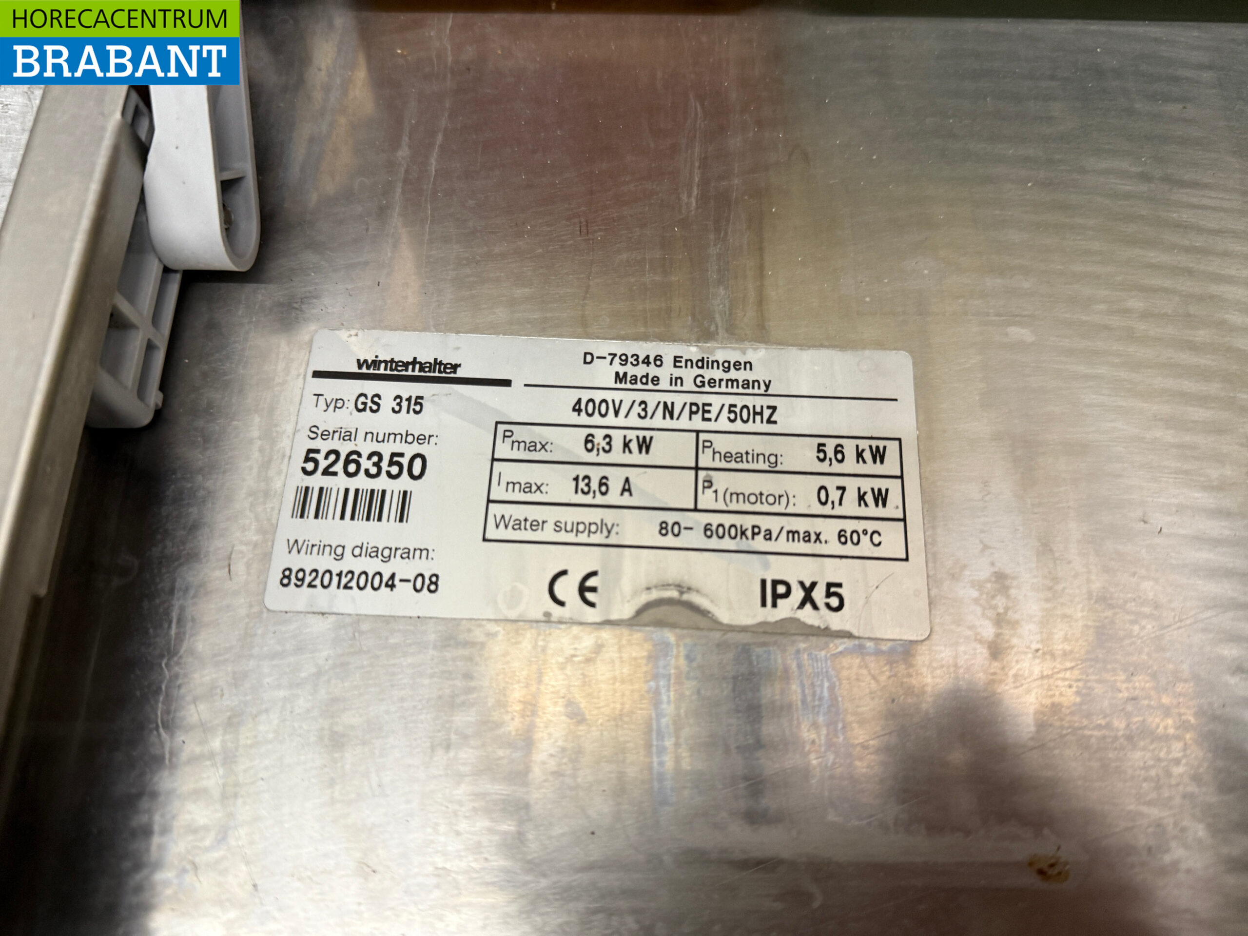 Stainless steel Winterhalter Dishwasher with drain pump 400V Horeca - Image 6