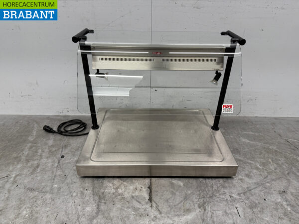 Stainless steel Scholl Hot Plate With Heat Lamps 85 cm 230V Catering 2,5 kw