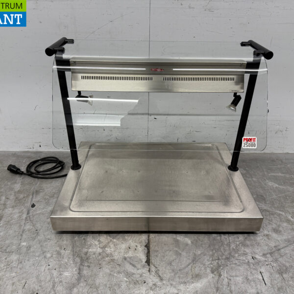 Stainless steel Scholl Hot Plate With Heat Lamps 85 cm 230V Catering 2,5 kw