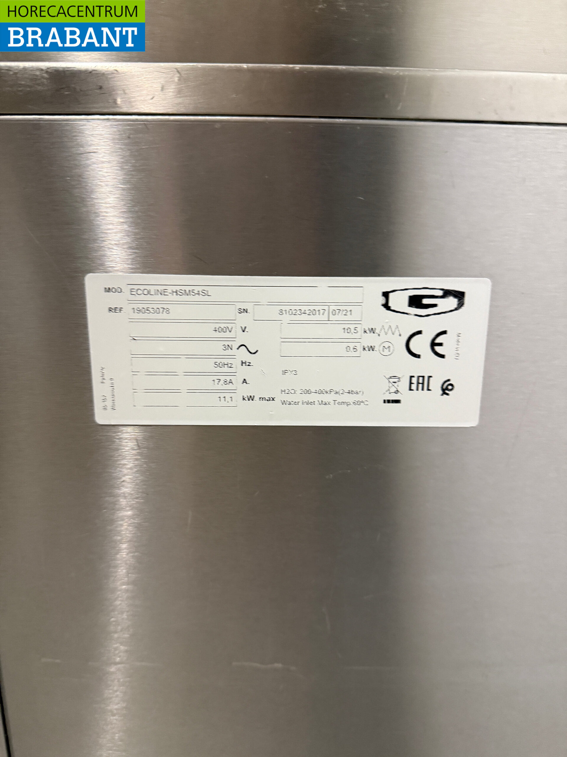 Stainless steel Asber Pass-through dishwasher with drain pump 400V Horeca - Image 7