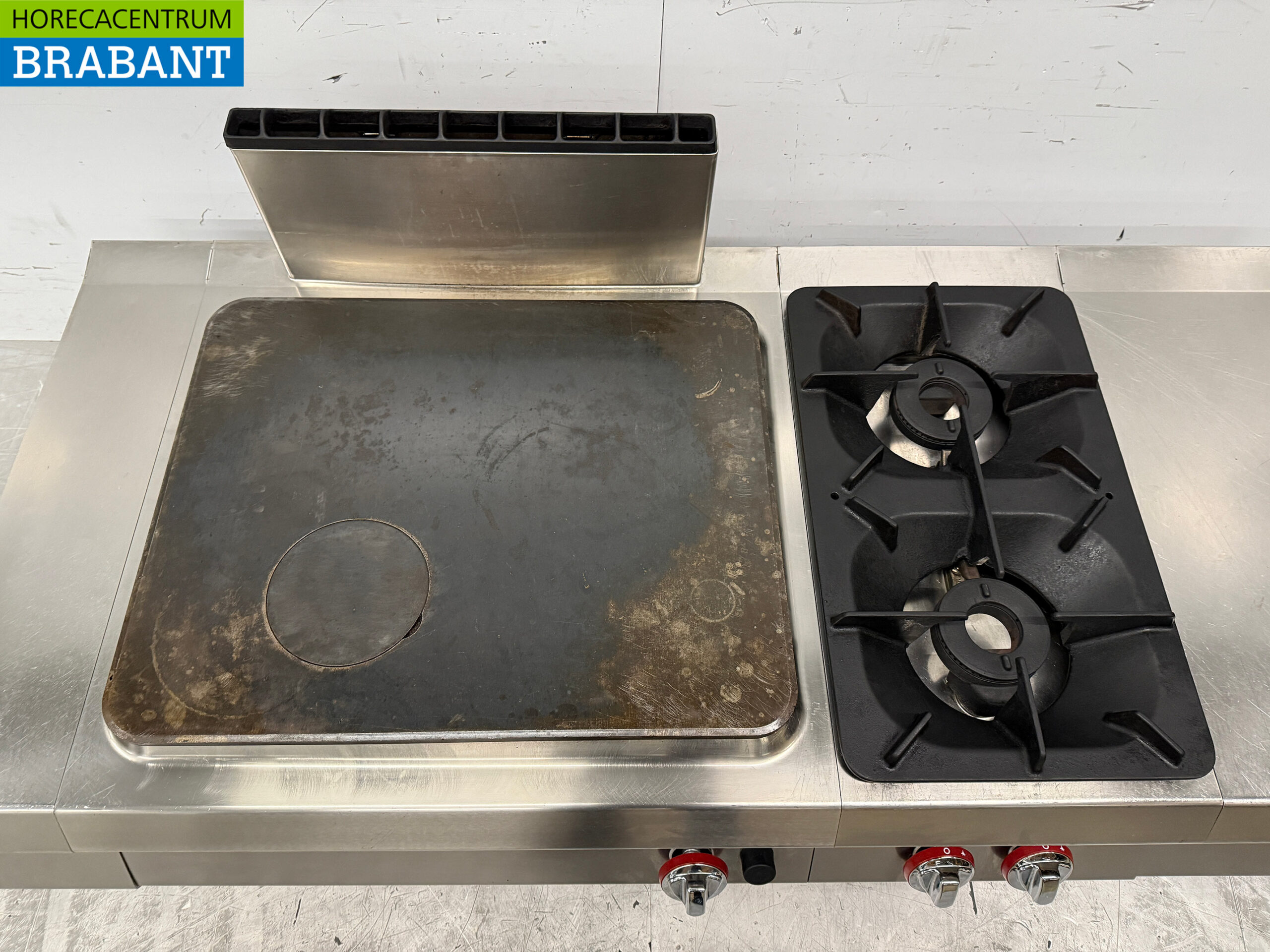 Stainless steel Angelo Po Bake Line Cookthrough and 2 burner Stove GAS 150 cm Horeca - Image 4