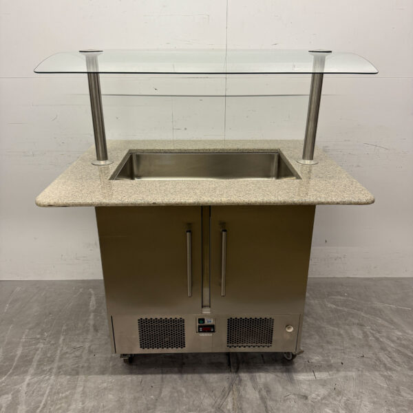 Stainless steel Refrigerated Countertop 2 doors 125 cm 230V Horeca