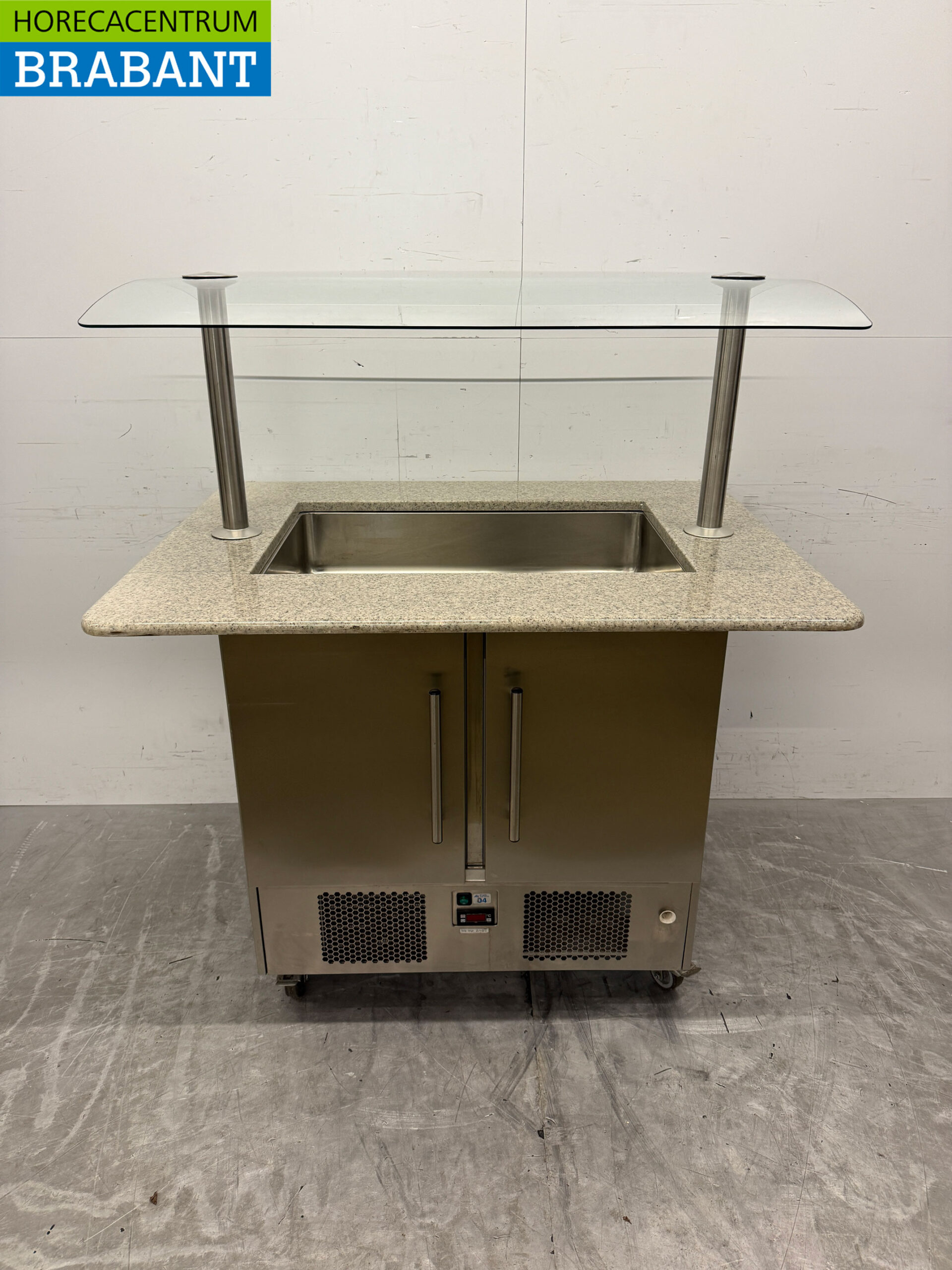 Stainless steel Refrigerated Countertop 2 doors 125 cm 230V Horeca