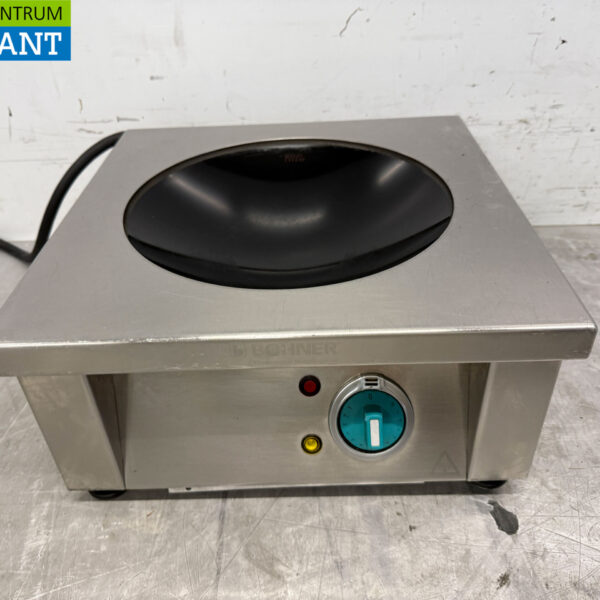Stainless steel Bohner Induction Wok Wok plate with wok pan 5 kW 400V Horeca