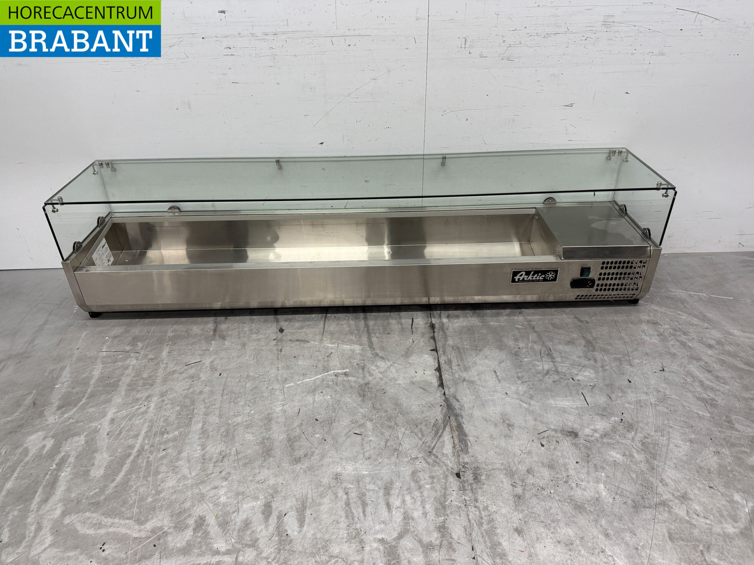 Stainless steel Artic Top mounted display case Top mounted refrigerated display case saladière 9 x 1/3 GN 200 cm Horeca