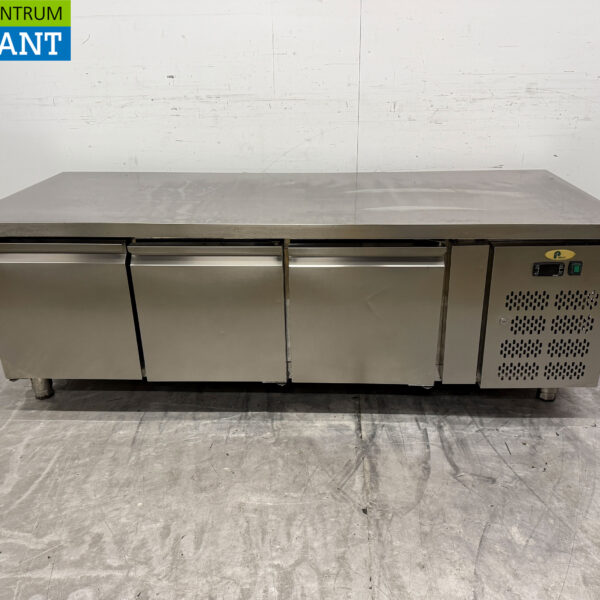 Stainless steel Ecofrost Refrigerated Workbench 3 doors and 179.5 cm 230V Horeca