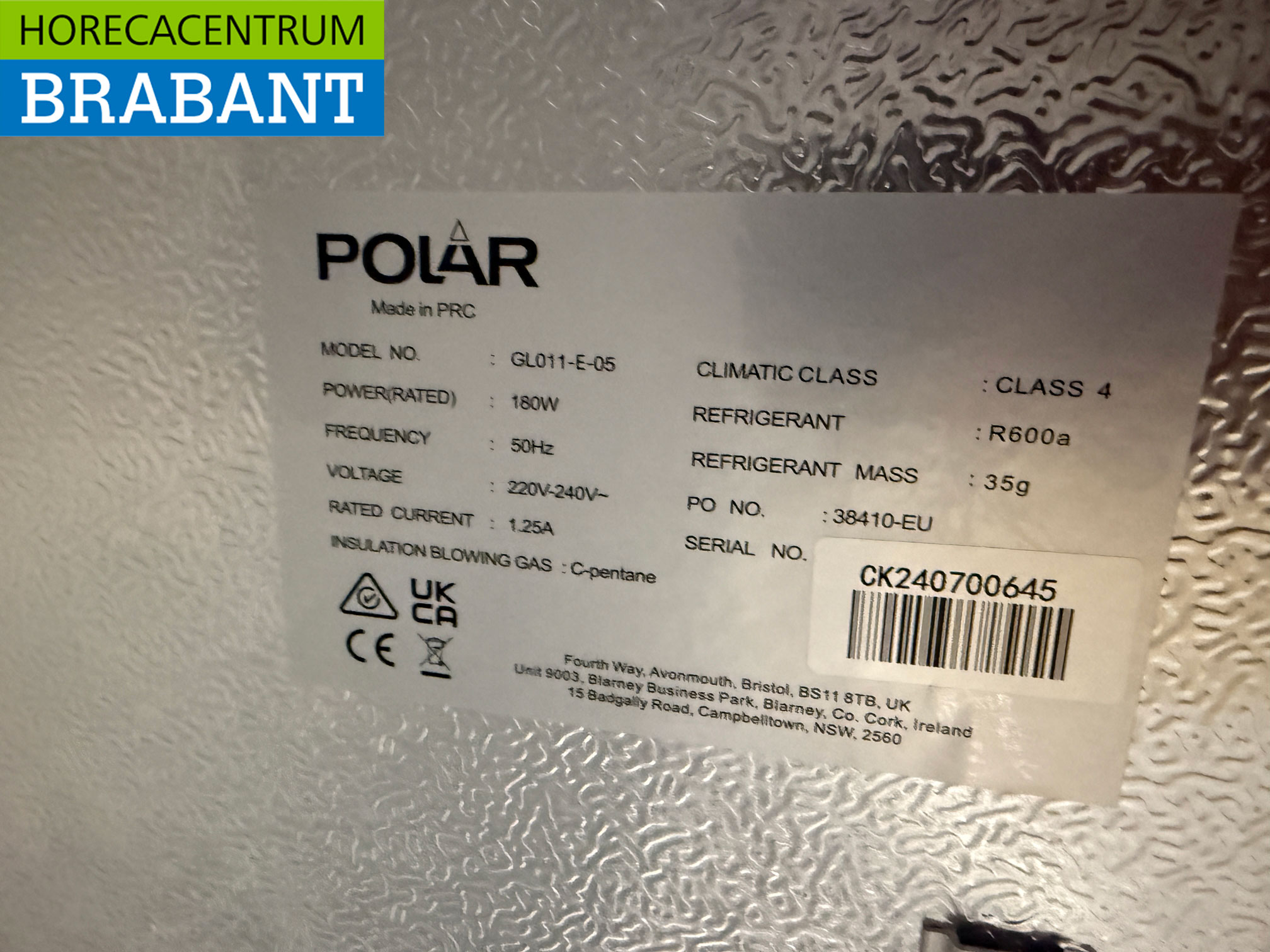 Polar GL011 Bar Cooling Bardisplay Backbar 128 liters 60 cm 230V Catering - Image 5