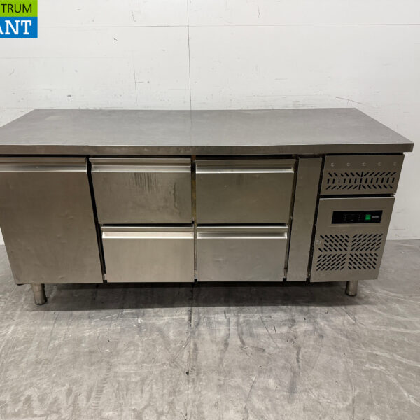 Stainless steel Maxxfrost Refrigerated Workbench 1 door and 4 drawers 179,5 cm 230V Horeca