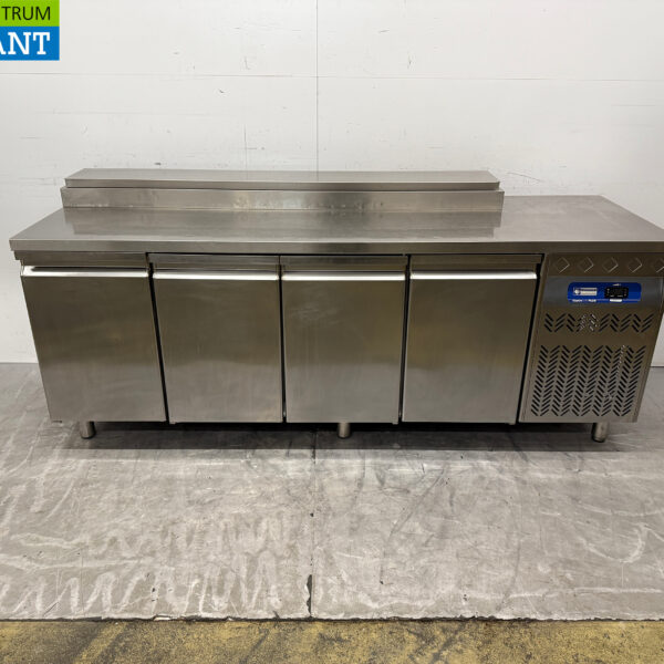 Stainless steel Diamond Refrigerated workbench with saladiere 4 doors 219 cm 230V Catering