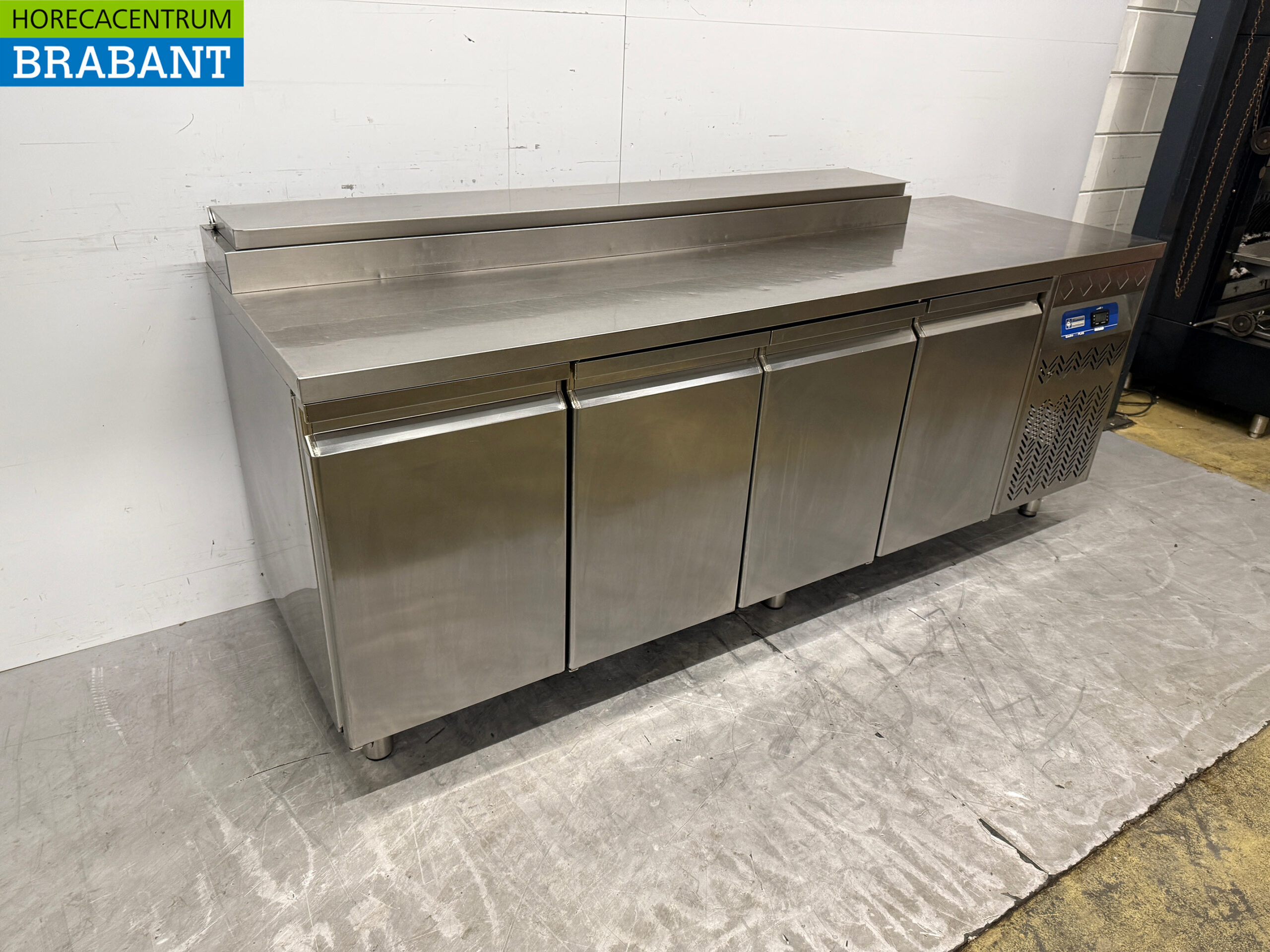 Stainless steel Diamond Refrigerated workbench with saladiere 4 doors 219 cm 230V Catering - Image 3