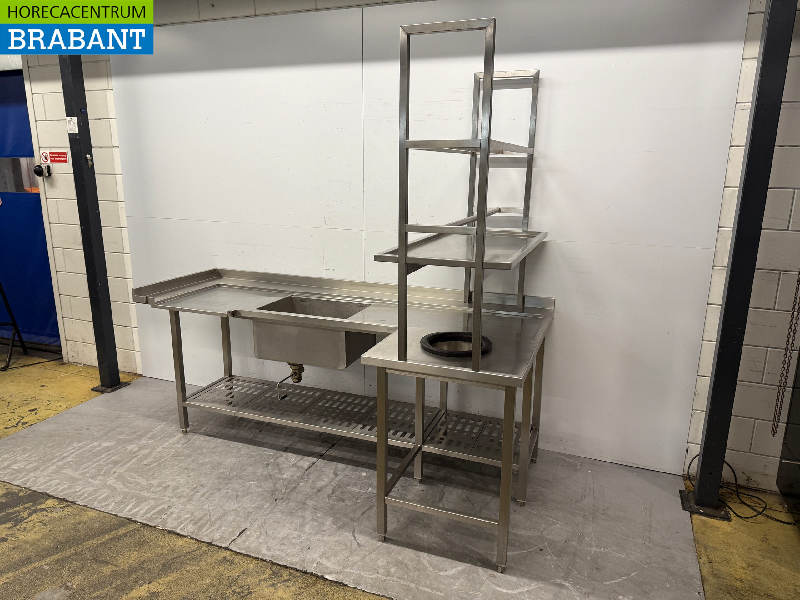 Stainless steel Supply Table Clearance Table with Waste Hole 242 x 120 x 90.5 cm Catering - Image 2