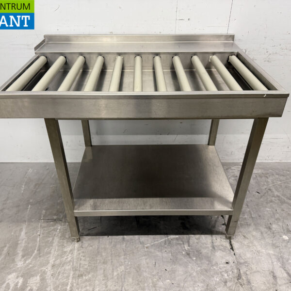 Stainless steel Drain table / roller conveyor tbv pass through dishwasher 110,5 cm Horeca