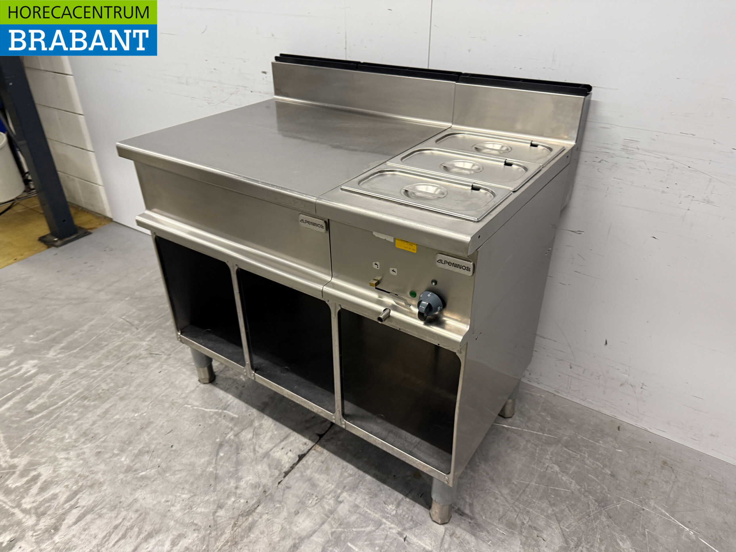 Stainless steel Alpeninox Blind unit with Bain Marie 1/1 GN 230V 105 cm Horeca - Image 2