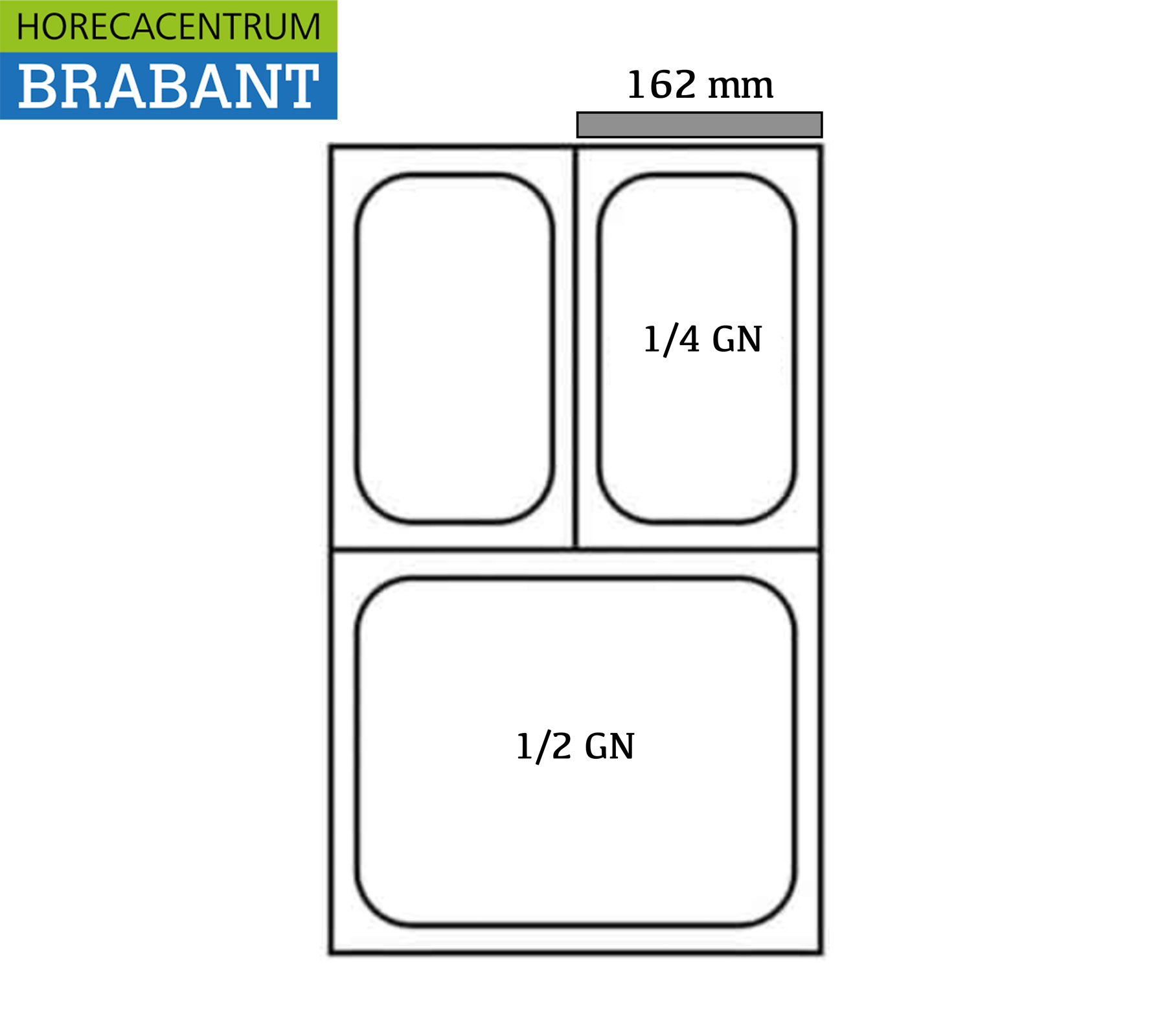 HCB GN Strip for bain marie length 162 mm, 1/4 GN Horeca - Image 3