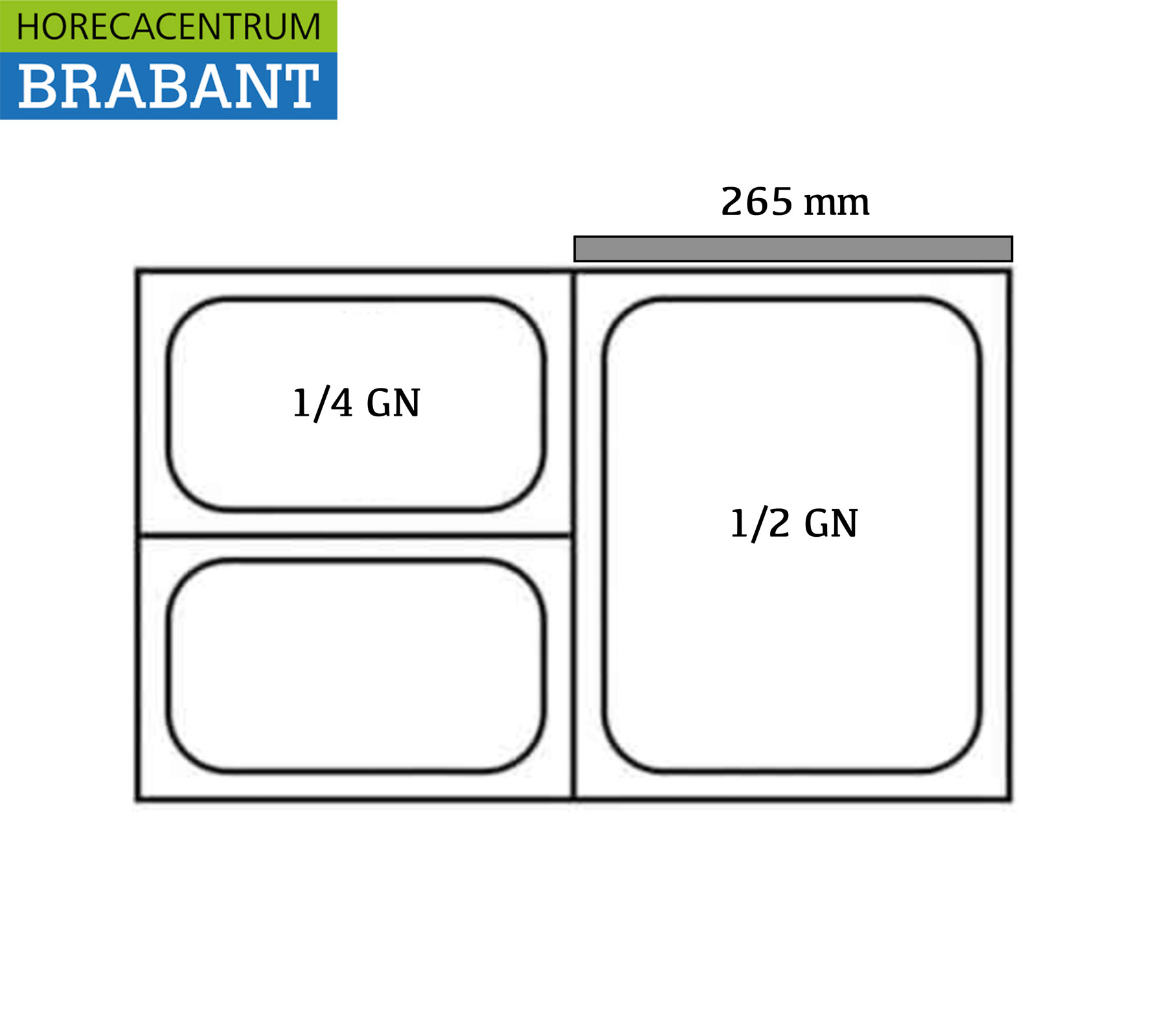 HCB GN Strip for bain marie length 265 mm, 1/2 GN Horeca - Image 3