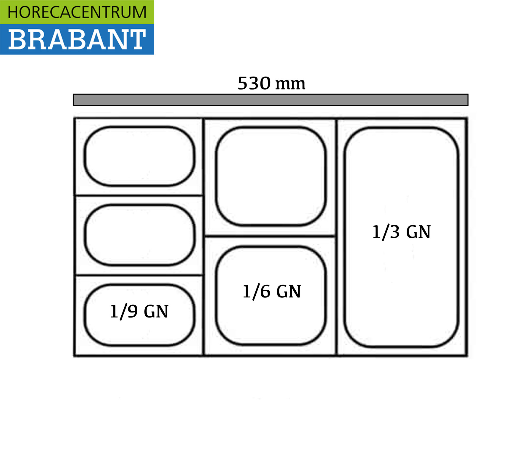 HCB GN Strip for bain marie length 530 mm, 1/1 GN Horeca - Image 3