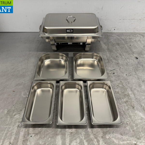 Stainless steel HCB Chafing dish set 1 x 1/1, 2 x 1/2 and 3 x 1/3 GN Horeca