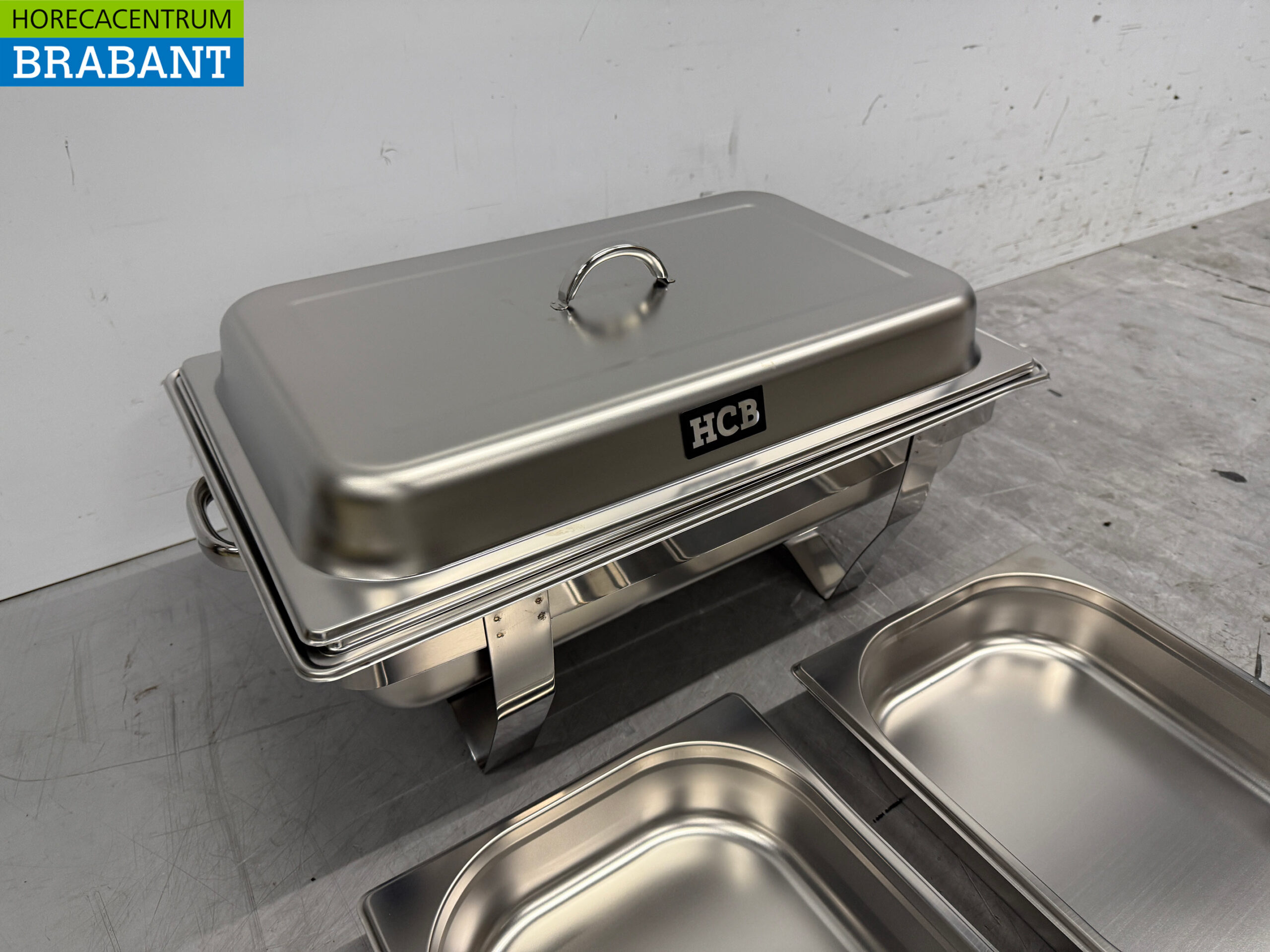 Stainless steel HCB Chafing dish set 1 x 1/1, 2 x 1/2 and 3 x 1/3 GN Horeca - Image 3