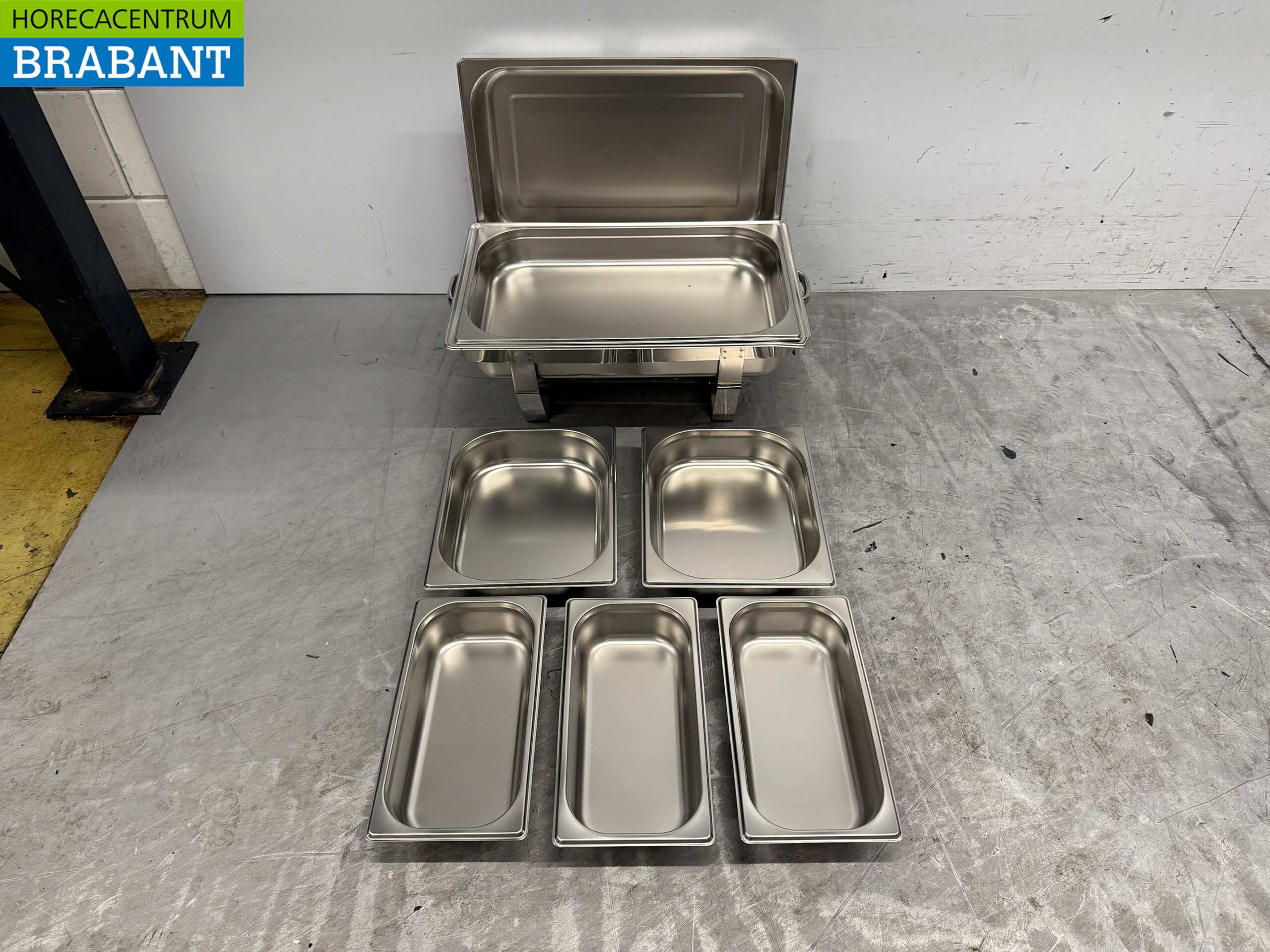 Stainless steel HCB Chafing dish set 1 x 1/1, 2 x 1/2 and 3 x 1/3 GN Horeca - Image 4