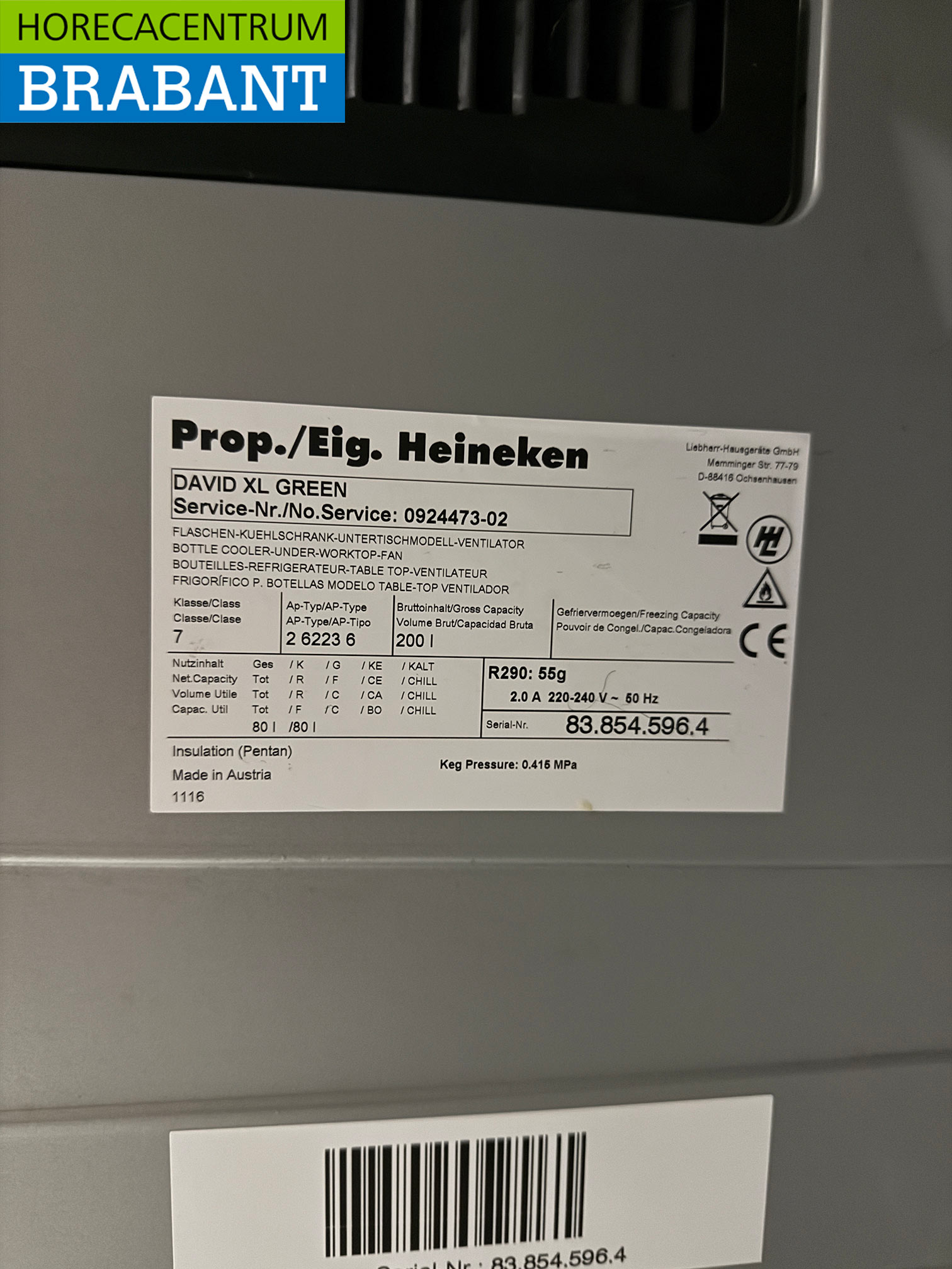 David Refrigeration keg cooler 200 liters 230V Horeca - Image 5