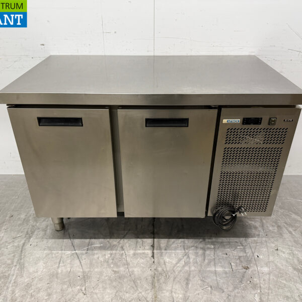 Stainless steel Afinox Refrigerated Workbench 2 doors 126 cm 230V Horeca