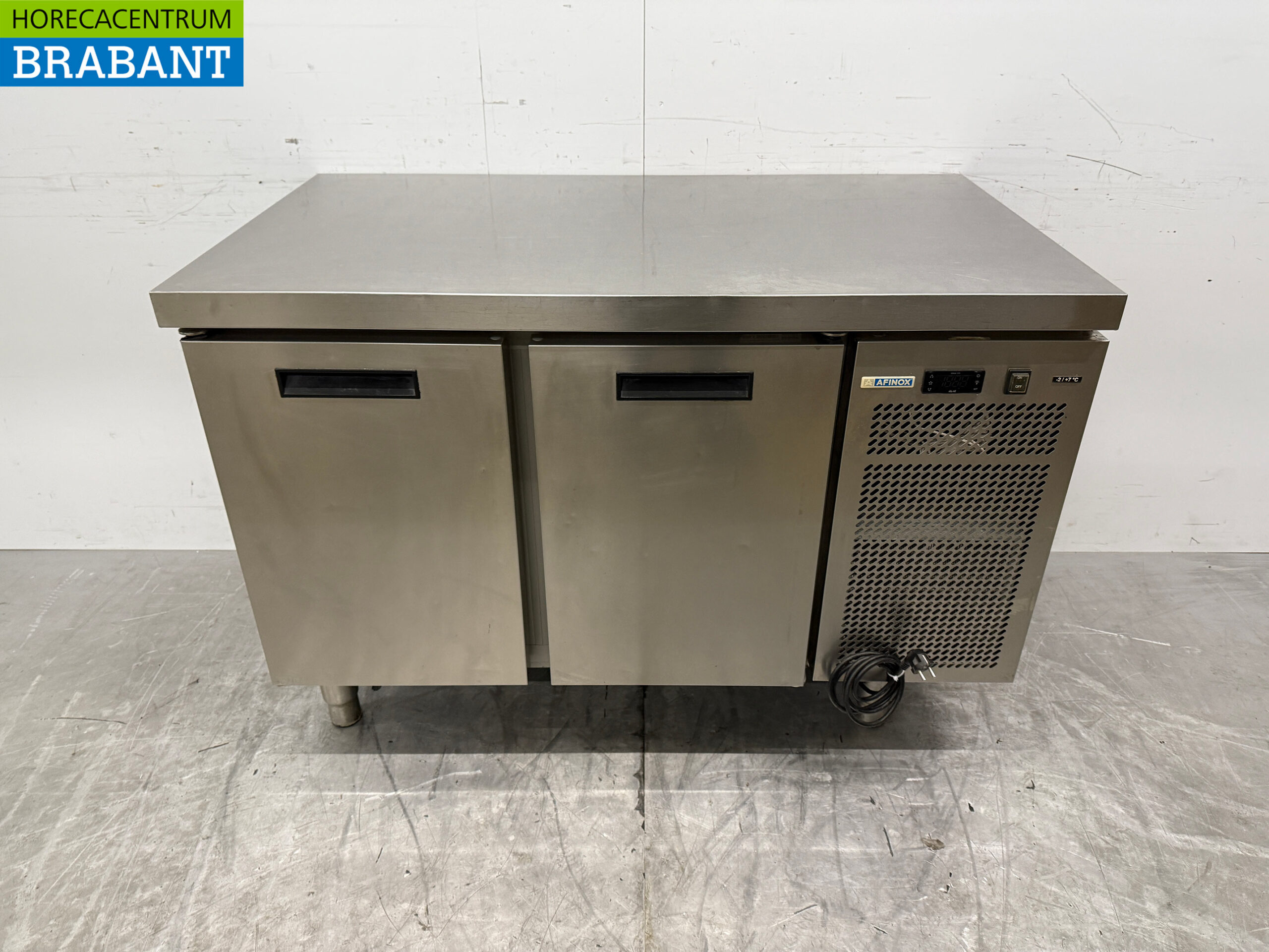 Stainless steel Afinox Refrigerated Workbench 2 doors 126 cm 230V Horeca
